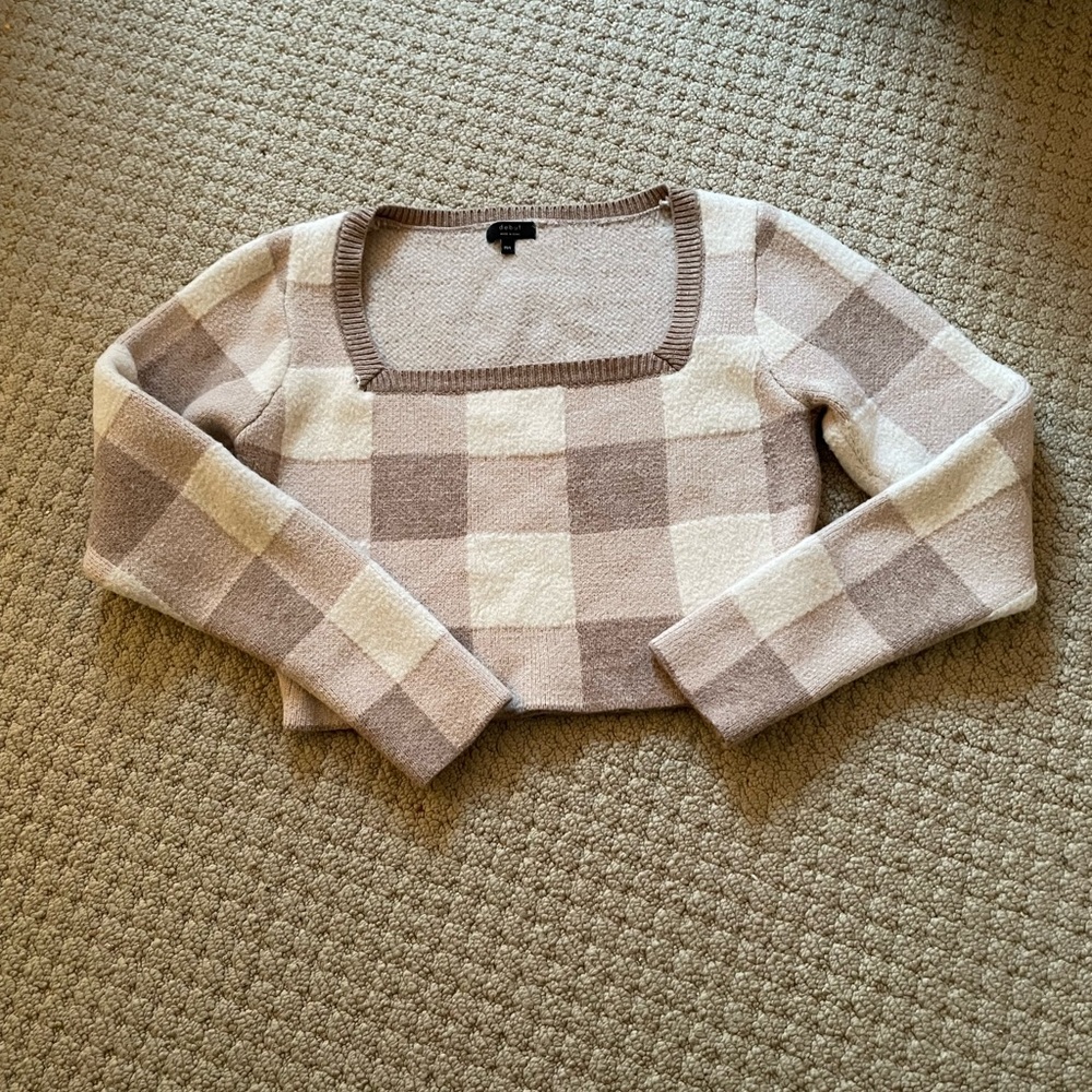 M Boutique Plaid Knit Sweater